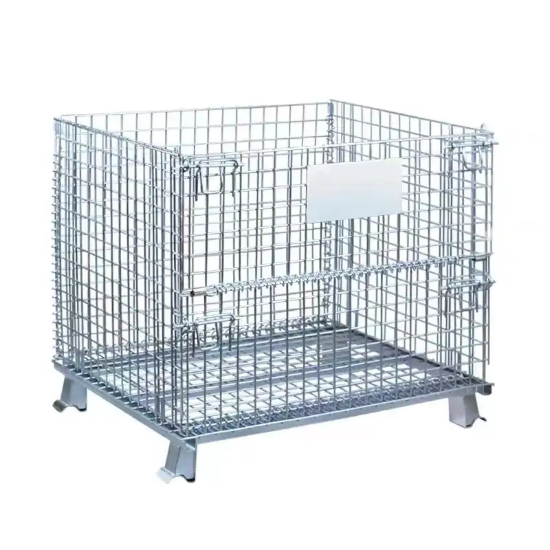 Pallet Mesh Container / Foldable Wire Storage Cage for Warehouse