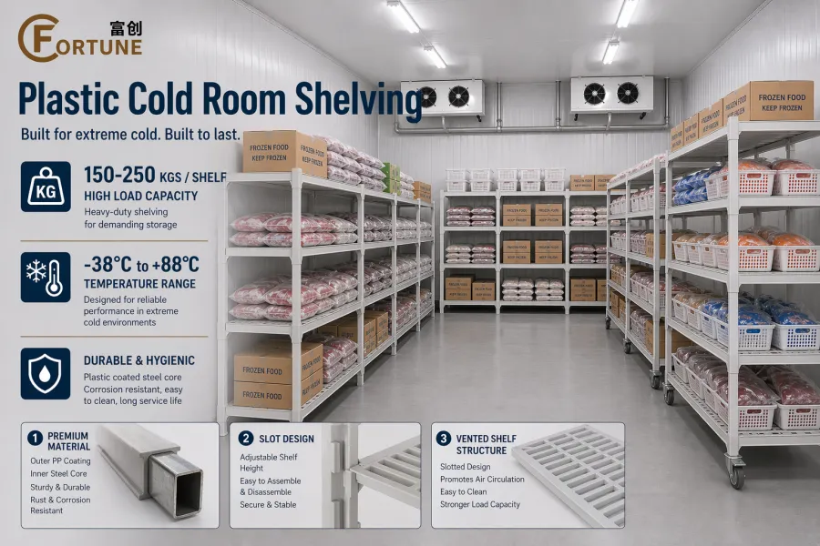 Plastic Cold Room Shelving: High Load & Reliable Storage Solution for Freezer Environments
