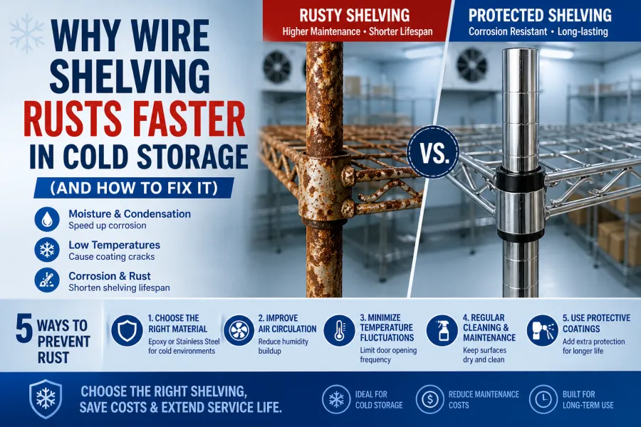 Why Wire Shelving Rusts Faster in Cold Storage (And How to Fix It)