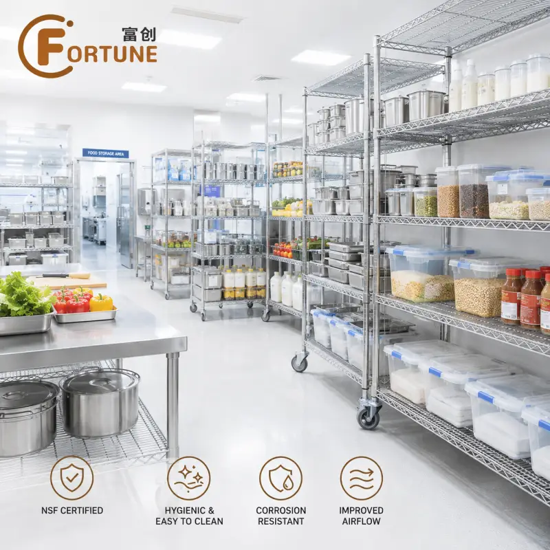 NSF Stainless Steel Wire Shelving for Food & Healthcare Storage