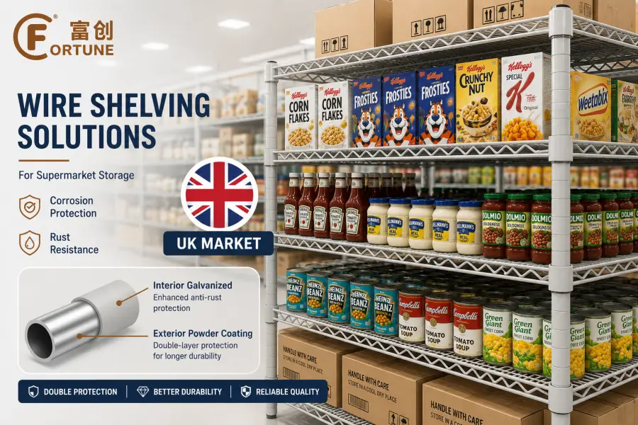 How We Supported a UK Supermarket Storage Supplier with Reliable Wire Shelving Solutions
