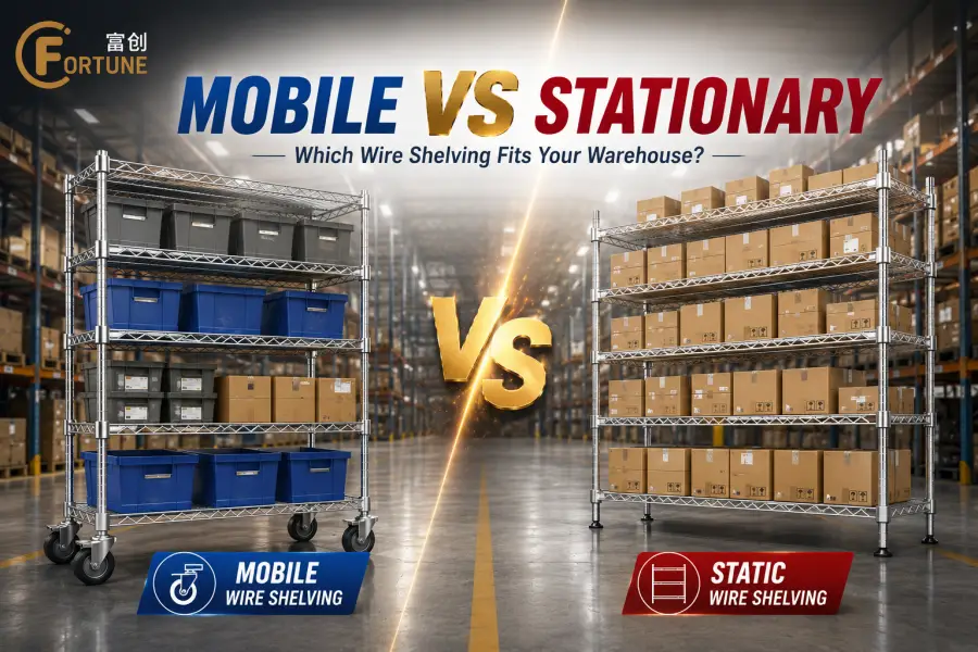 Mobile Wire Shelving vs Stationary Wire Shelving: Which Is Better for Your Warehouse?